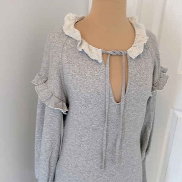Something Navy Gray Ruffled Sweatshirt Dress - Picture 5 of 7